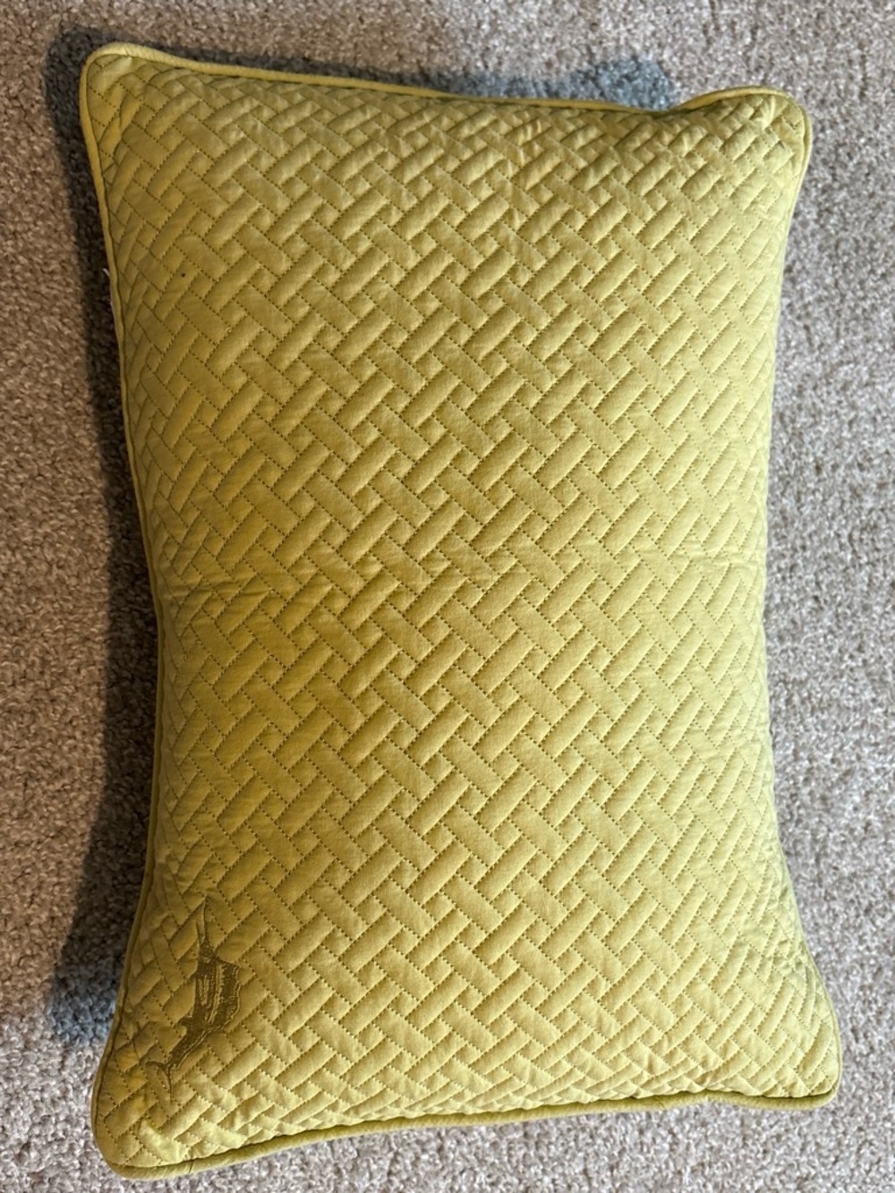 Tommy Bahama Home Quilted Accent Throw Pillow in Chartreuse Green Yellow 16x11